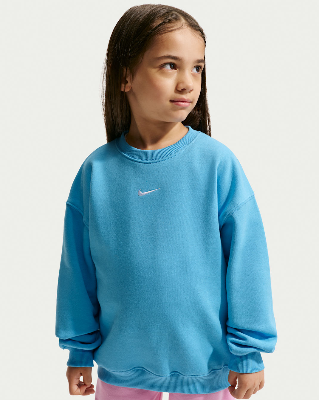 Nike Sportswear Little Kids' Studio Fleece Oversized Crew - Football Blue