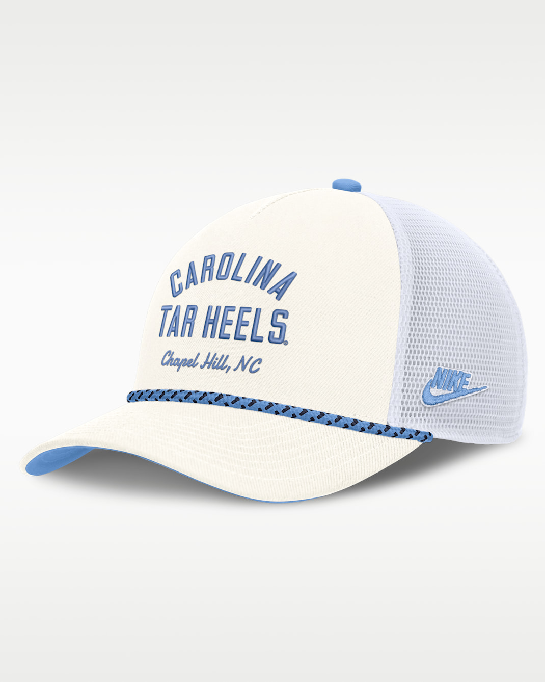 North Carolina Denim Men's Nike College Trucker Adjustable Hat - White