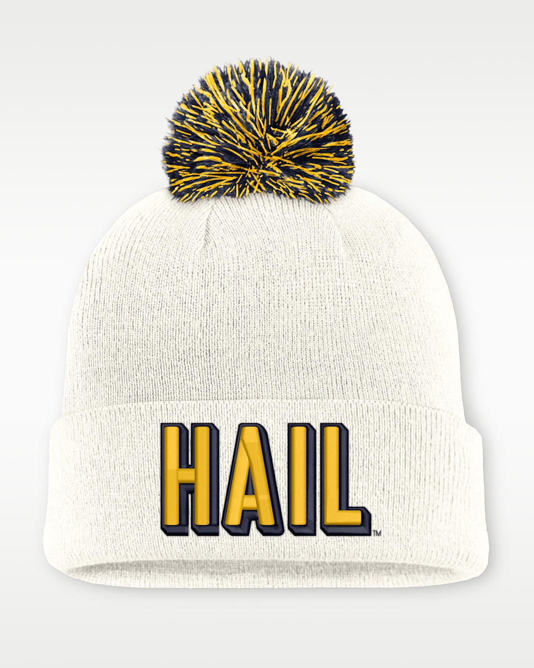 Gorro con dobladillo universitario Nike para hombre Michigan Peak - Blanco