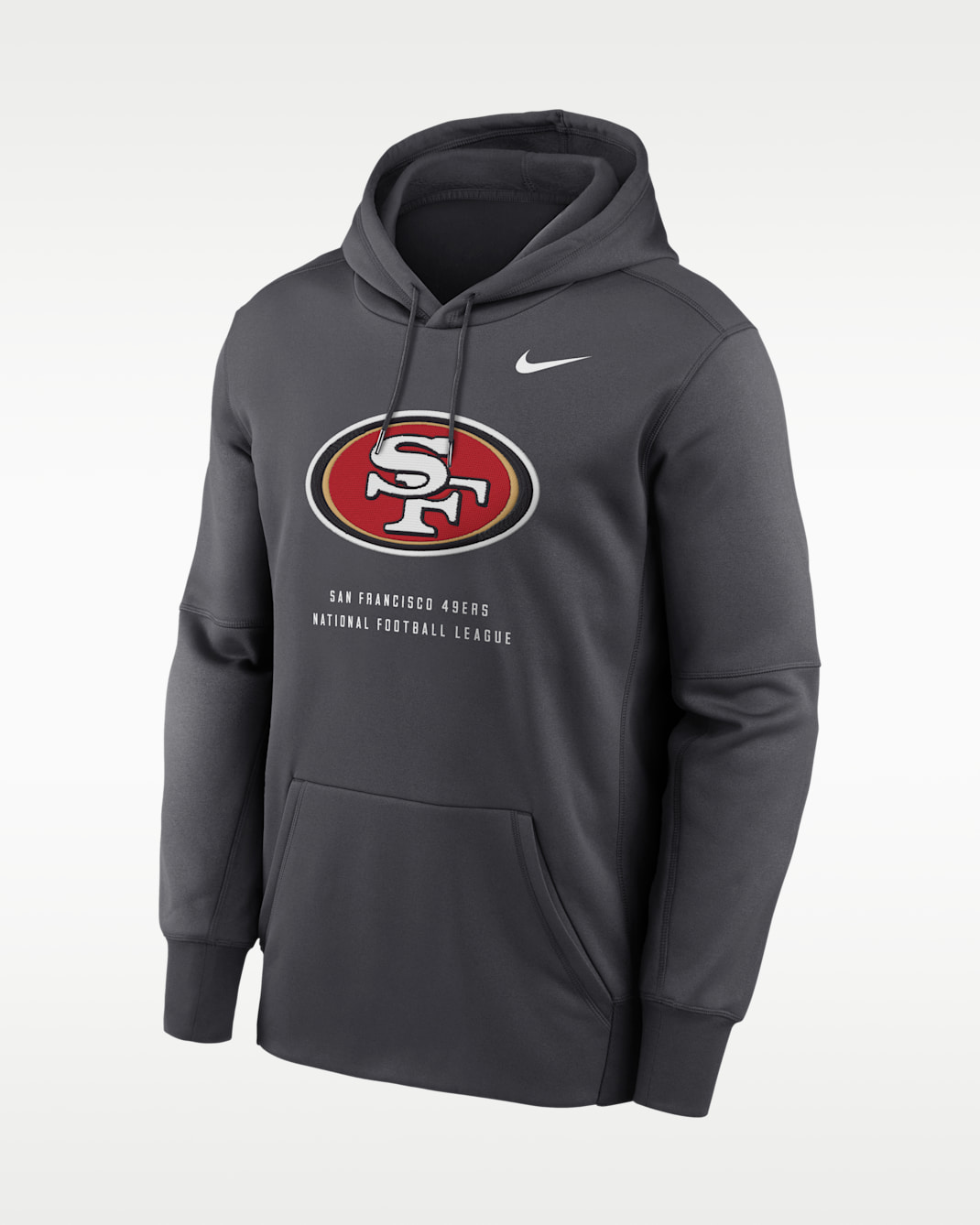 San Francisco 49ers Men's Nike Therma NFL Pullover Hoodie - Charcoal