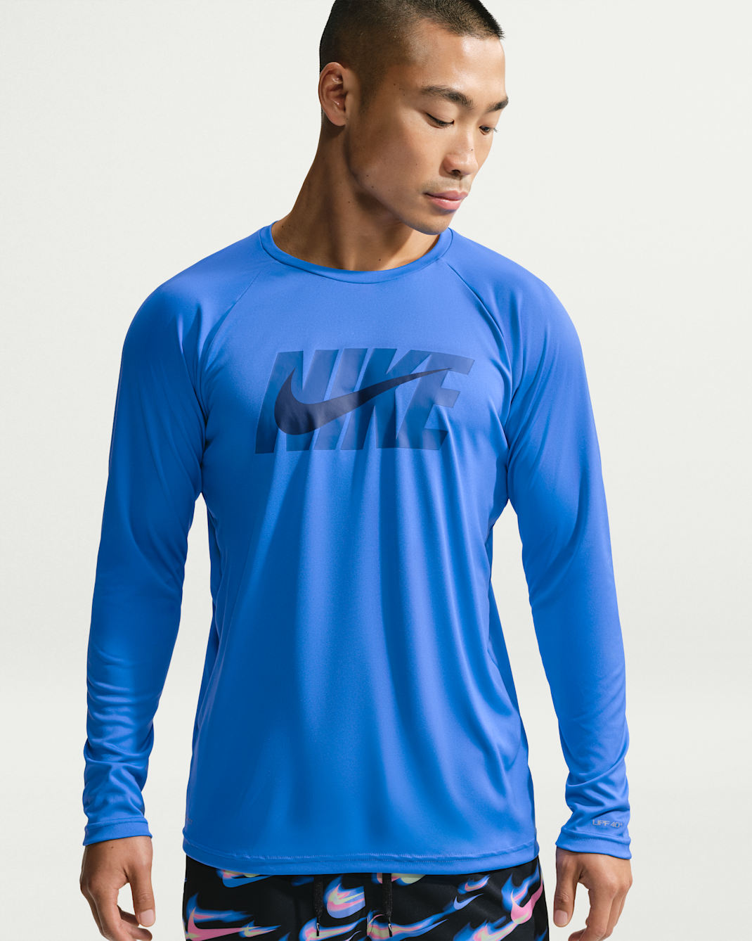 Playera de manga larga Dri-FIT UV para hombre Nike Swim Hydroguard - Azul cristal/Azul marino medianoche/Azul marino medianoche/Azul marino medianoche