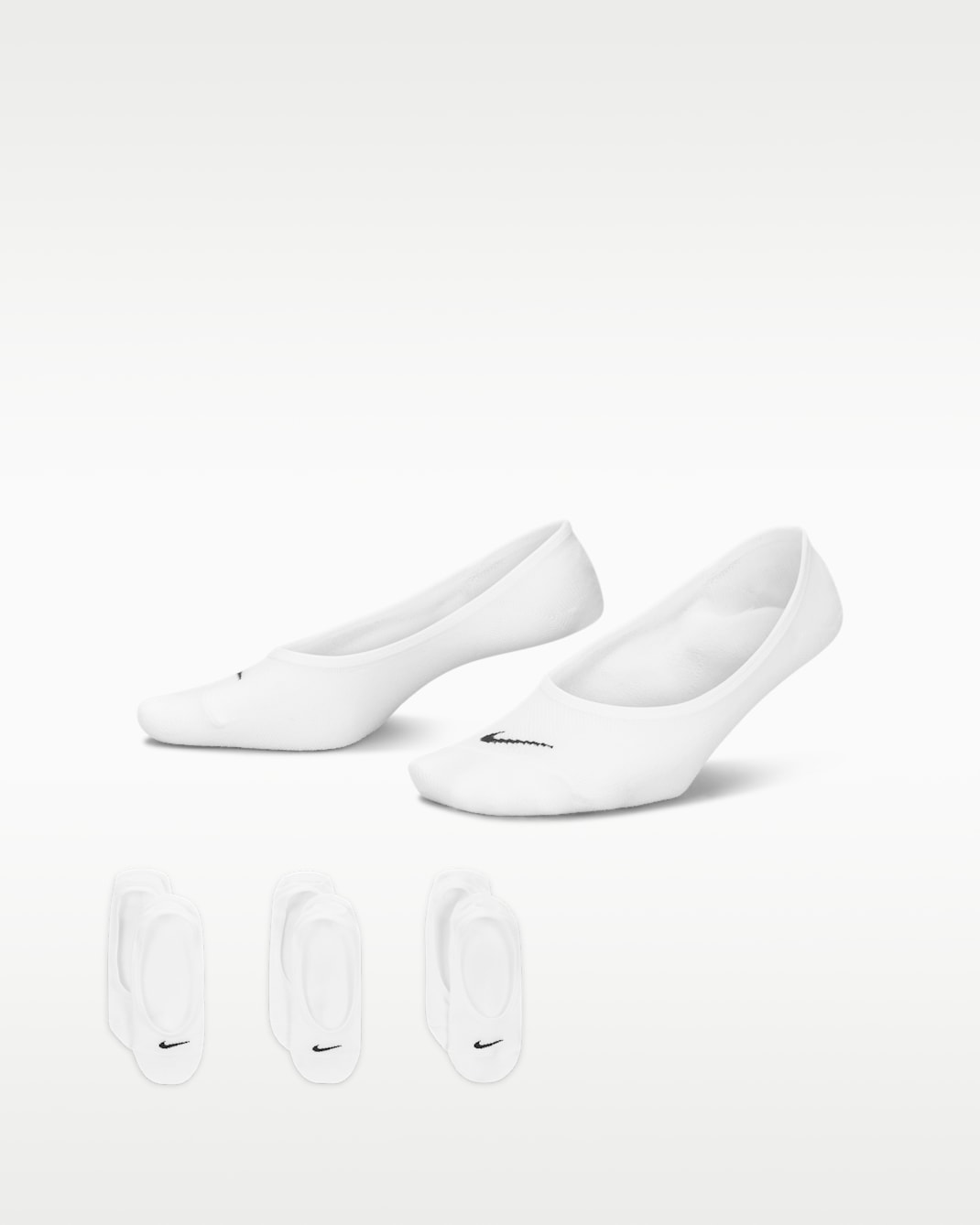 Nike Everyday Lightweight Women's Training Footie Socks (3 Pairs) - White/Black