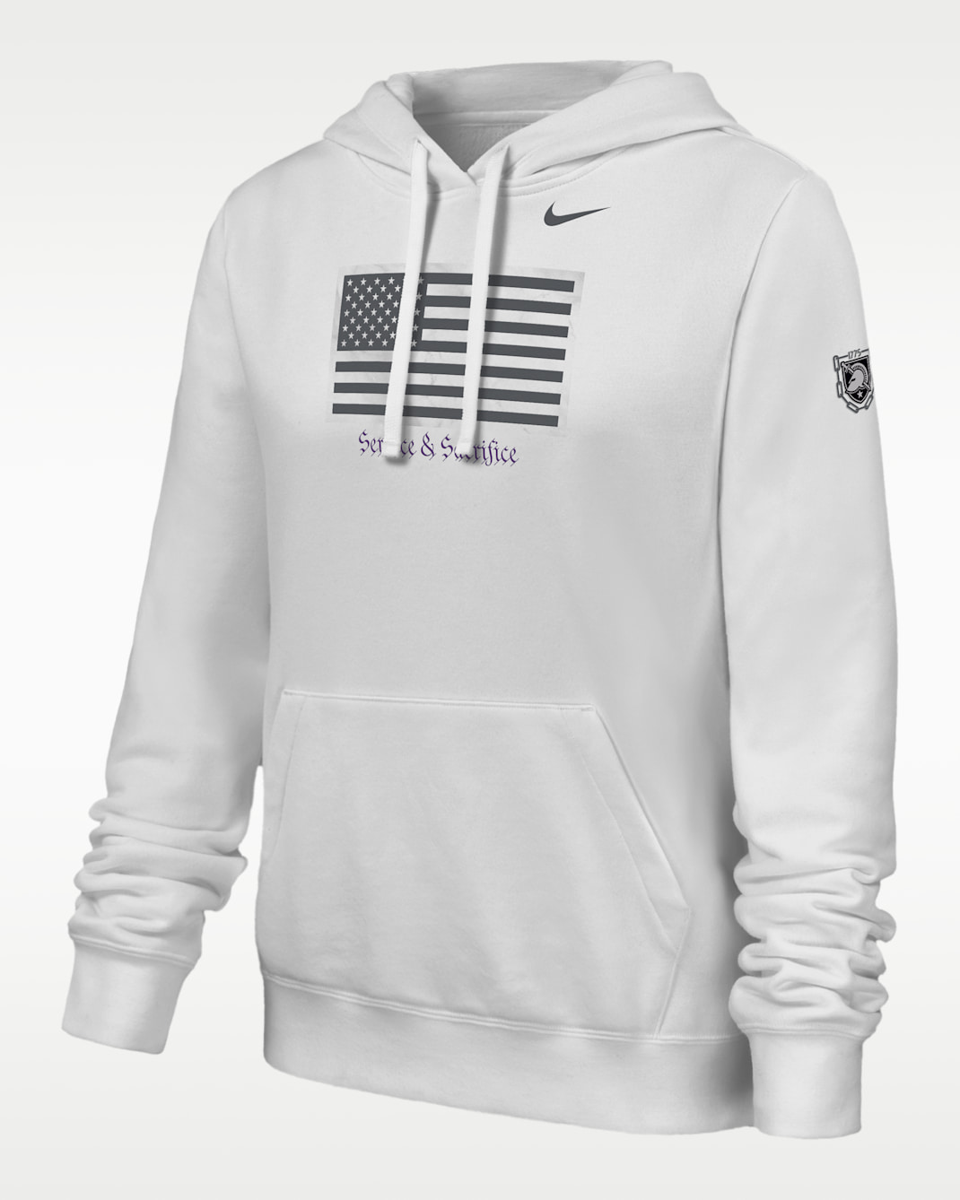 Army Service & Sacrifice Women's Nike College Pullover Hoodie - White