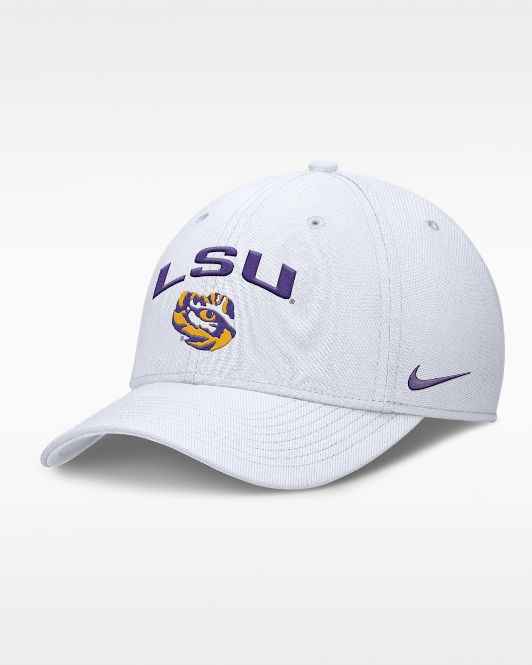 LSU On-Field Rise Swoosh Men's Nike Dri-FIT College Hat - White
