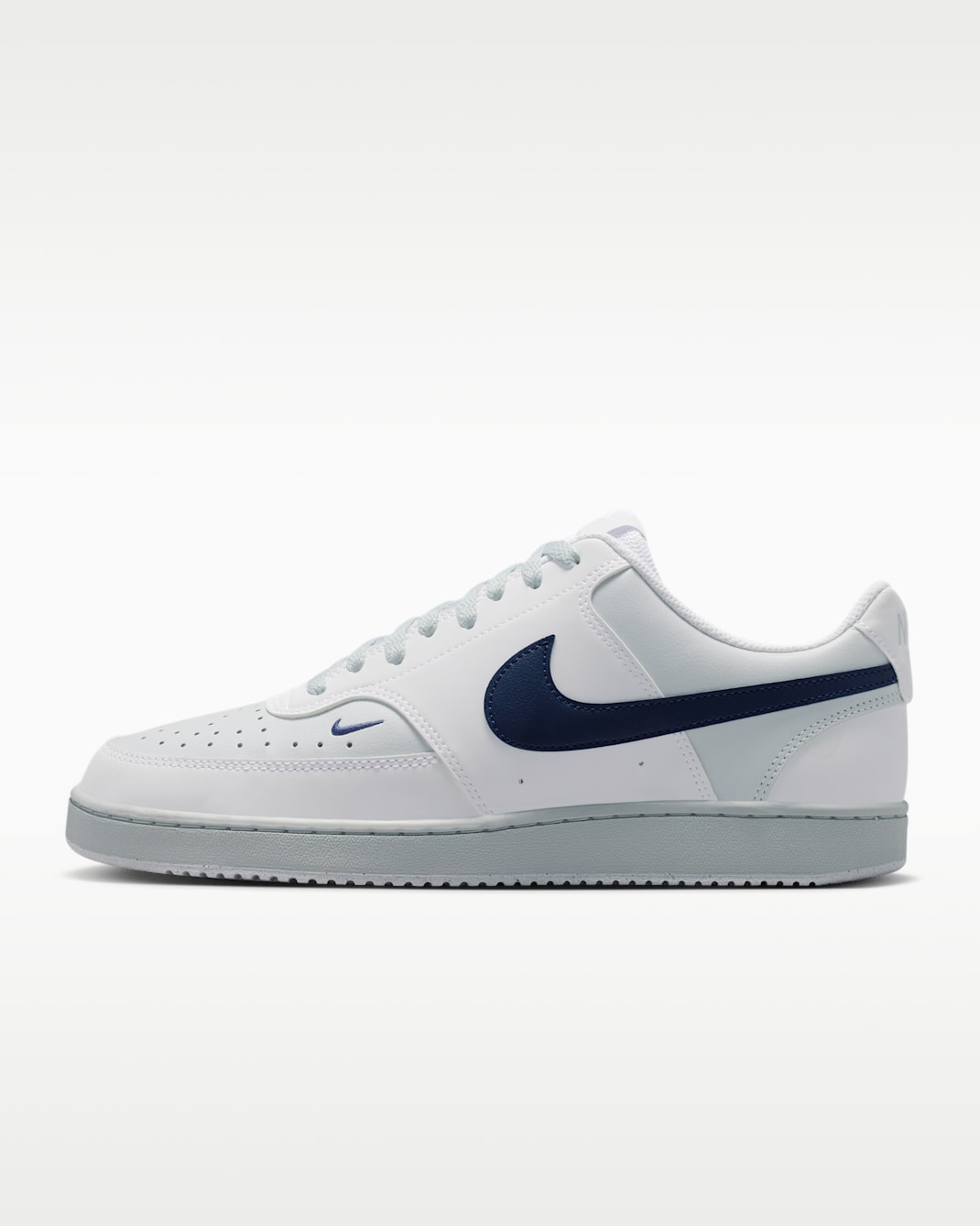 Tenis para hombre Nike Court Vision Low - Blanco/Platino puro/Azul marino medianoche