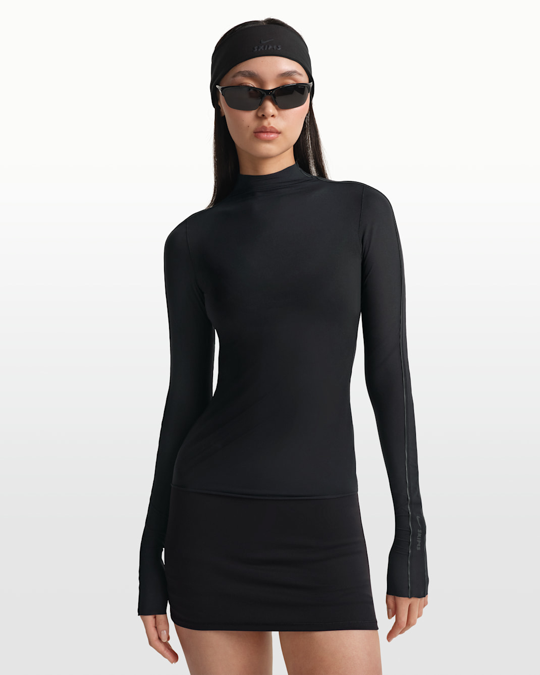 NikeSKIMS Weightless Layers Women's Mock-Neck Long-Sleeve Top - NSKM OBSIDIAN