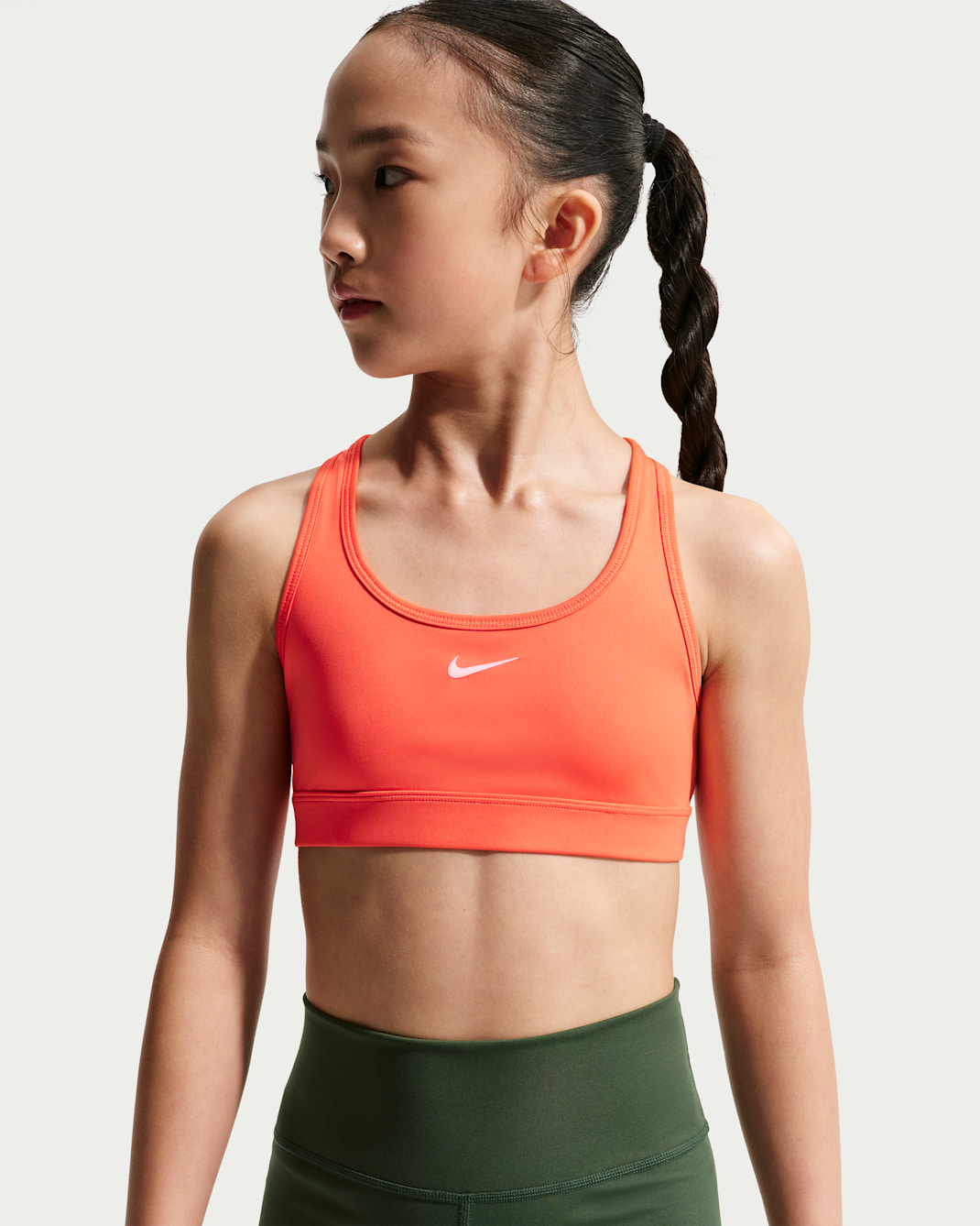 Nike Swoosh Girls' Sports Bra - Turf Orange/White