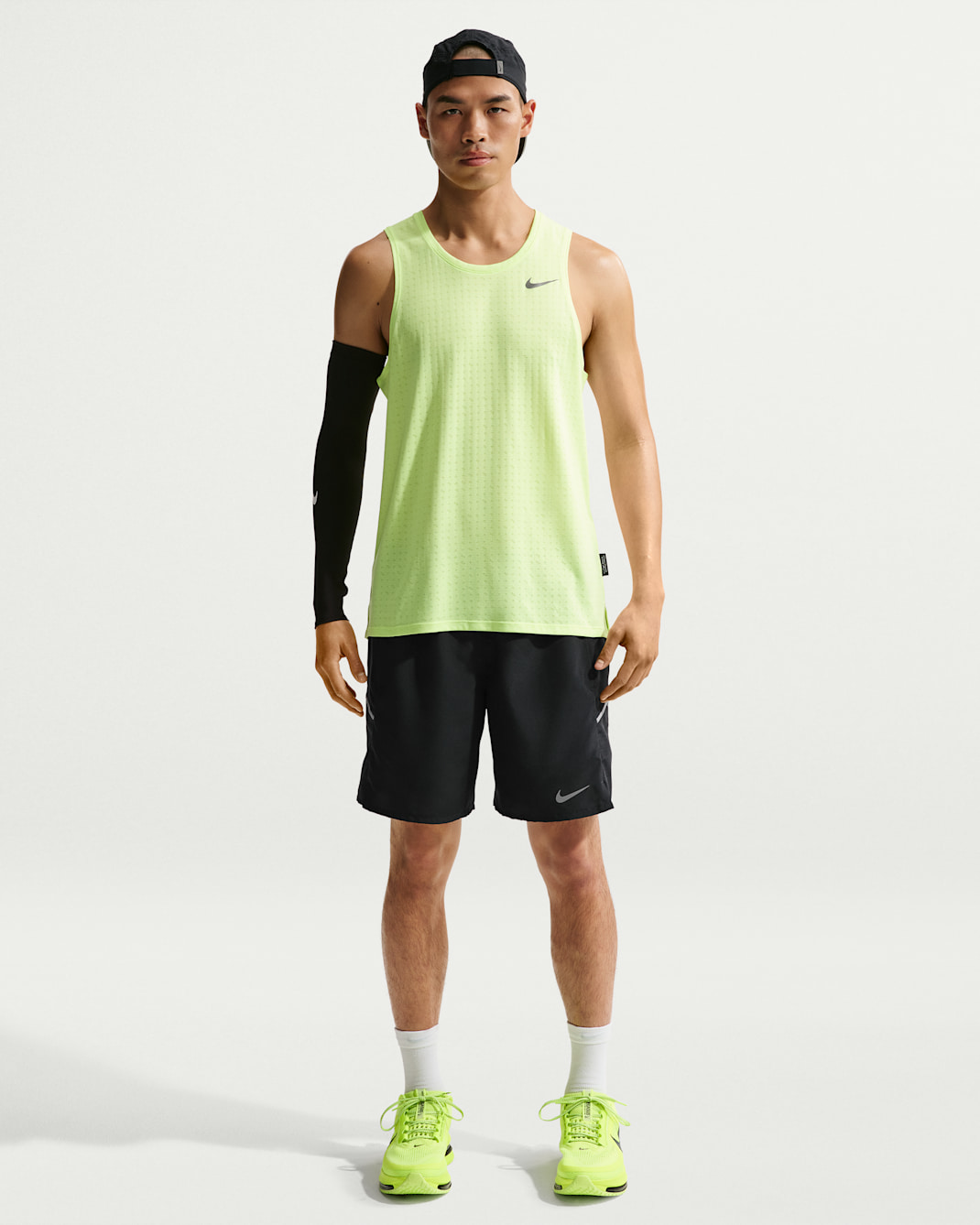 나이키 밀러 남성 드라이 핏 7인치 브리프 라인드 러닝 쇼츠 - 블랙/블랙