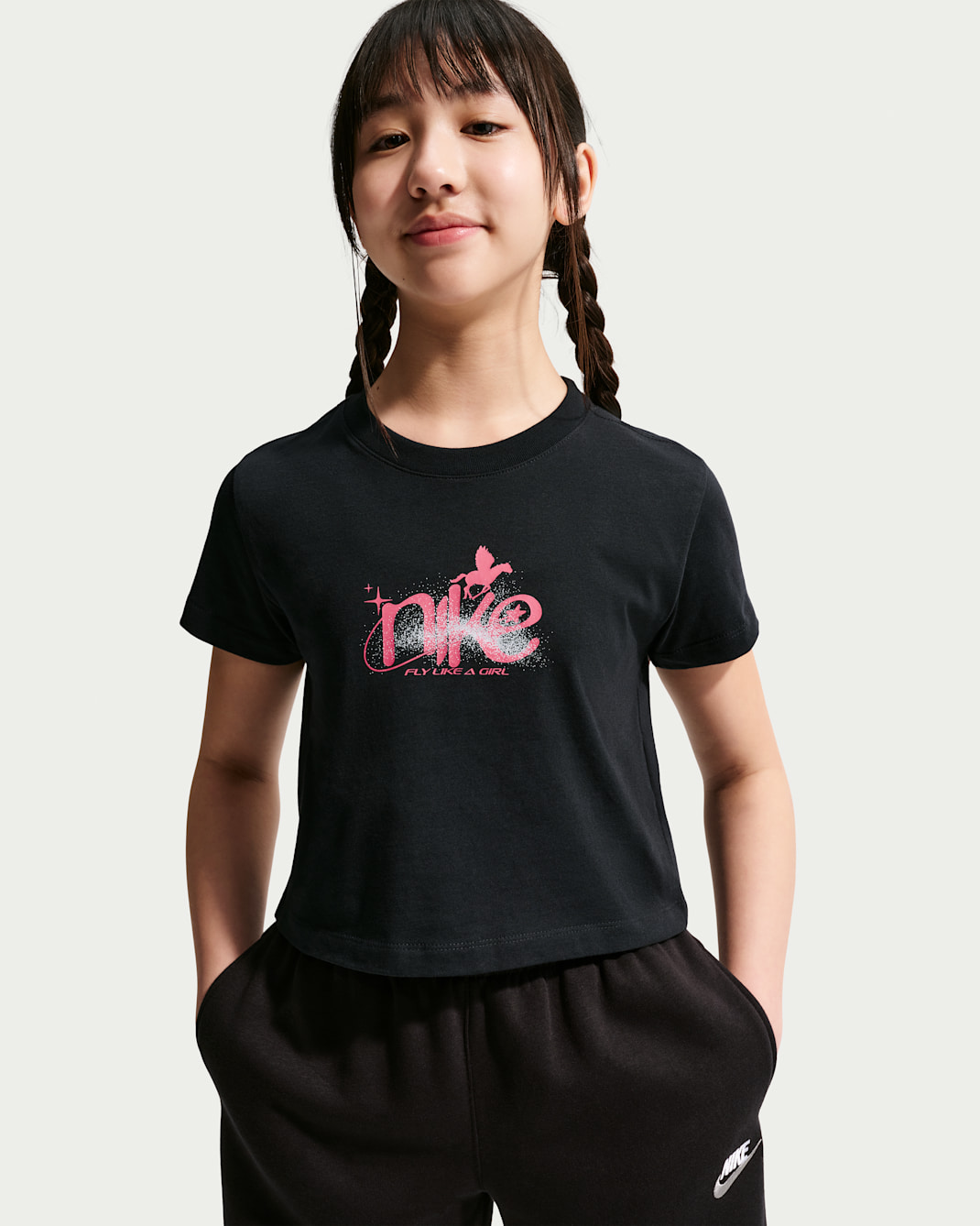 Nike Sportswear Older Kids' (Girls') Cropped Mod T-Shirt - Black