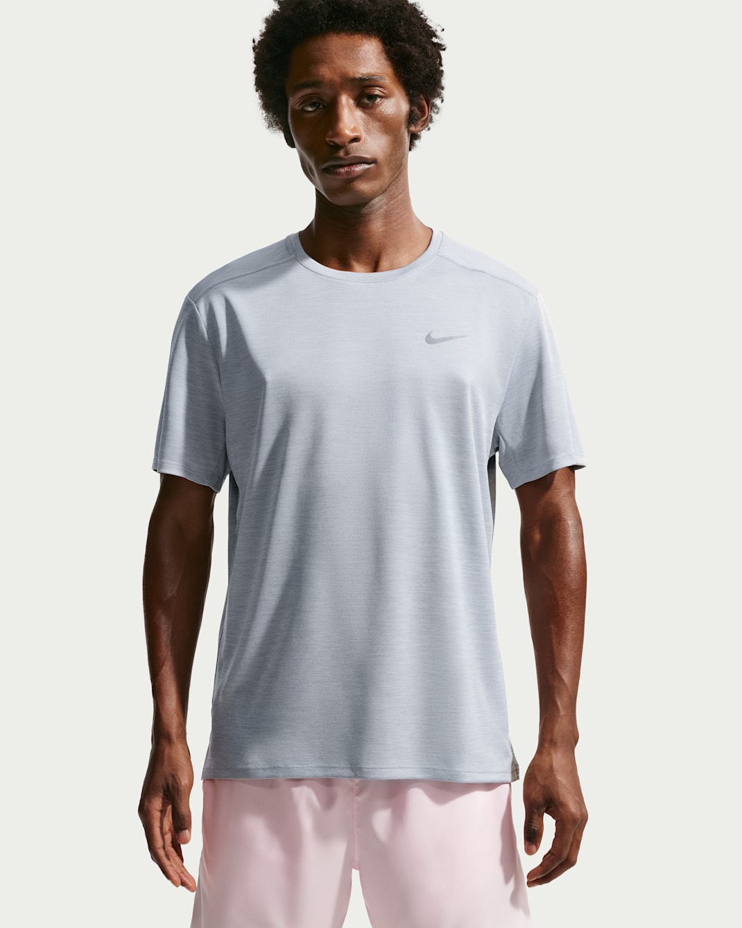 Nike Miler Men's Dri-FIT Short-Sleeve Running Top - Grey Fog/Particle Grey/Heather