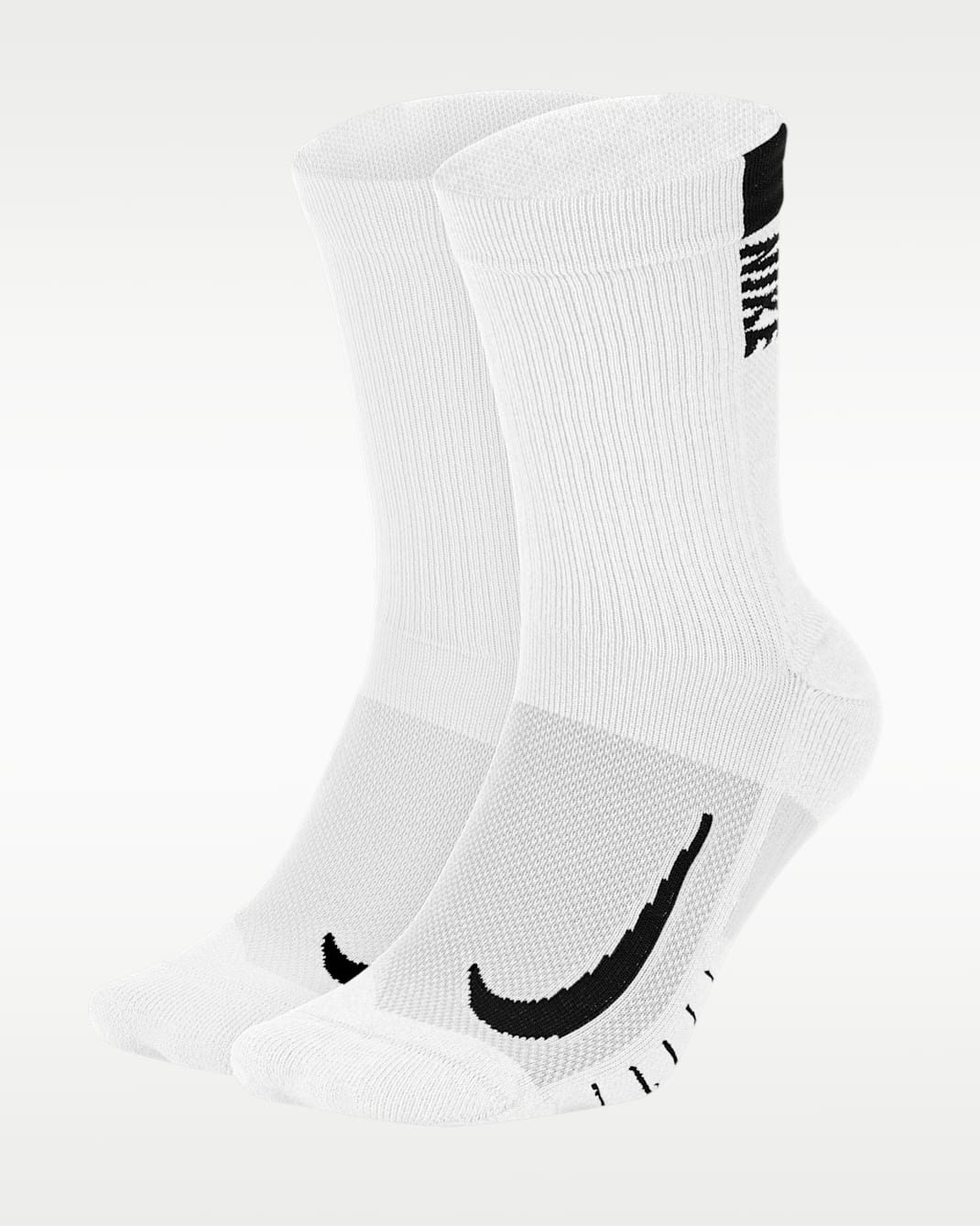 Nike Multiplier Crew Sokken (2 paar) - Wit/Zwart