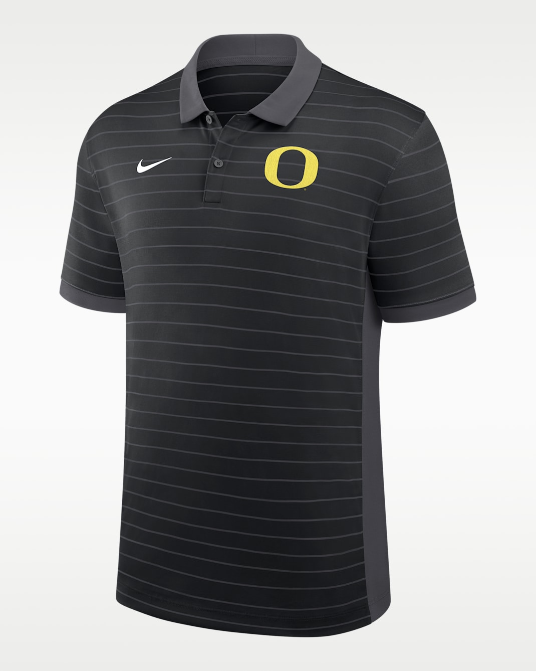 Oregon Sideline Early Season Coach Victory Stripe Men's Nike Dri-FIT College Polo - Black/Grey