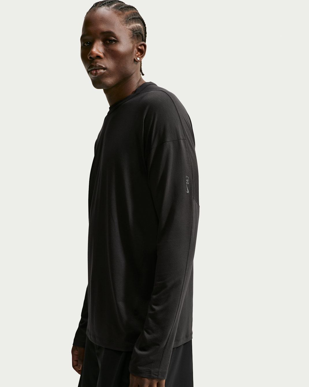 Nike 24.7 ImpossiblySoft Light Men's Dri-FIT Long-Sleeve Top - Black/Black/Dark Smoke Grey
