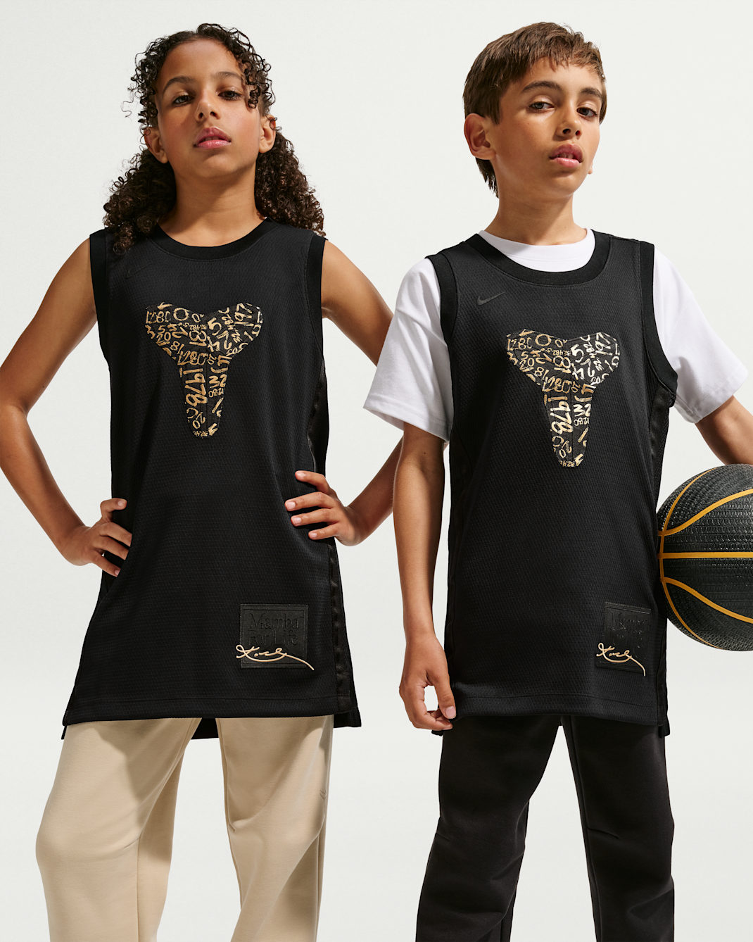 Kobe Kids' Basketball Tank Top - Black/Metallic Gold