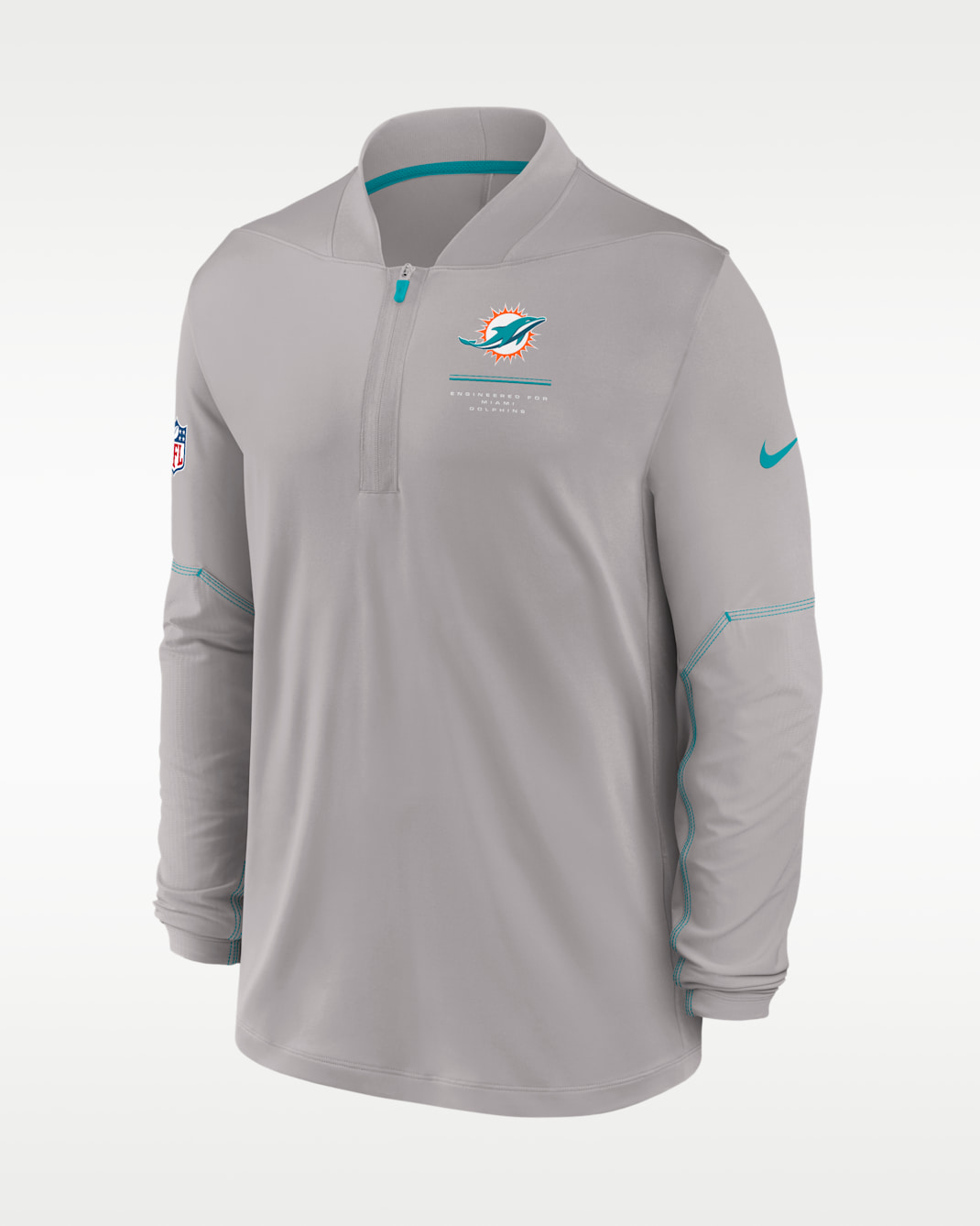 Miami Dolphins Sideline Men's Nike Dri-FIT NFL 1/2-Zip Top - Grey