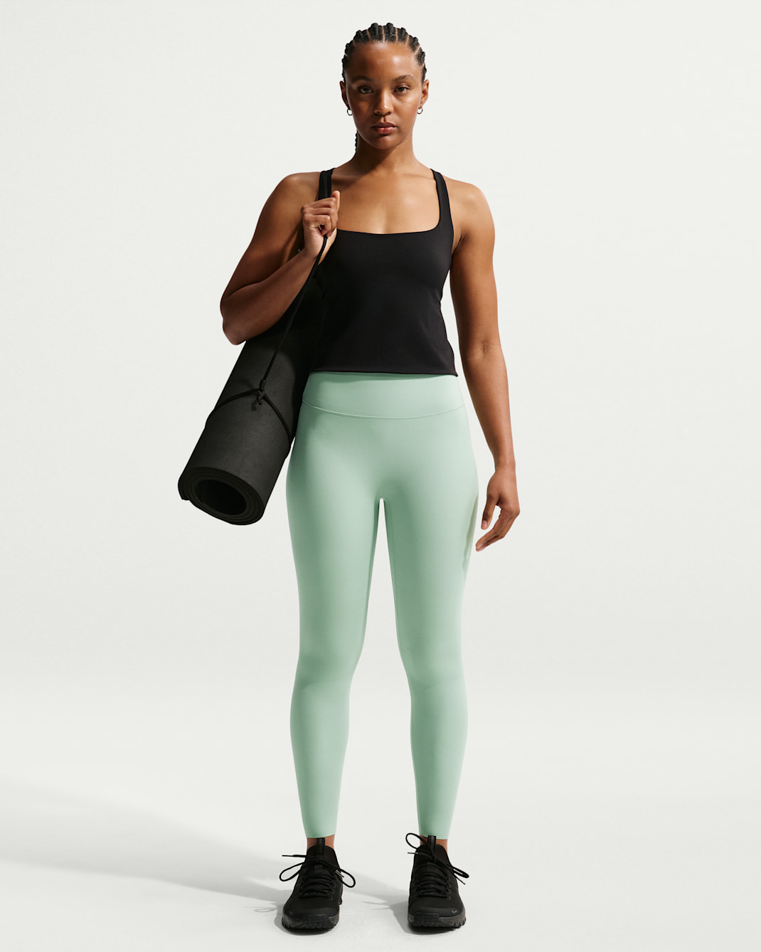 Nike Zenvy Women's High-Waisted 7/8 Leggings with No Front Seam - Steam/White
