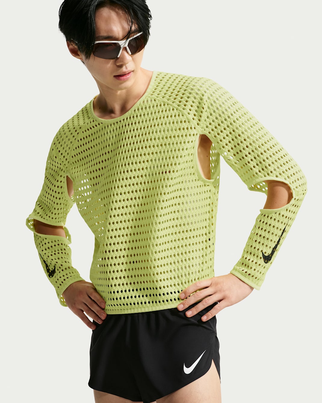 Nike Radical AirFlow Men's Aero-FIT Long-Sleeve Running Top - Light Lemon Twist/Black