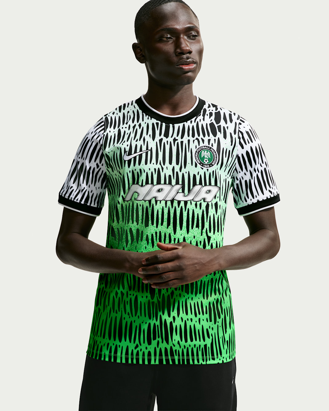 Nike x Nigeria x Slawn Men's Dri-FIT Academy Pro Short-Sleeve Football Top - Black/White