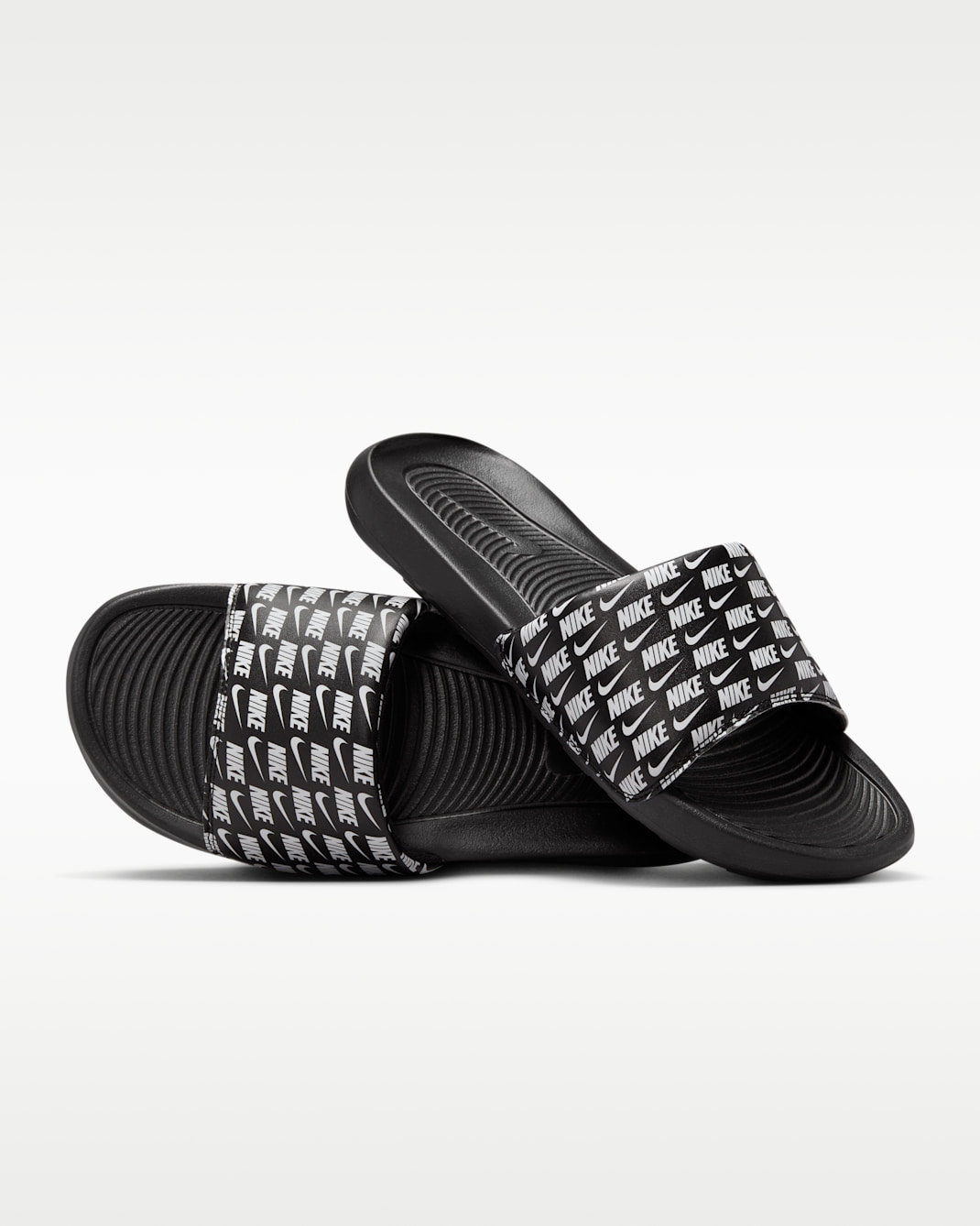 Nike Victori One Men's Printed Slides - Black/Black/White