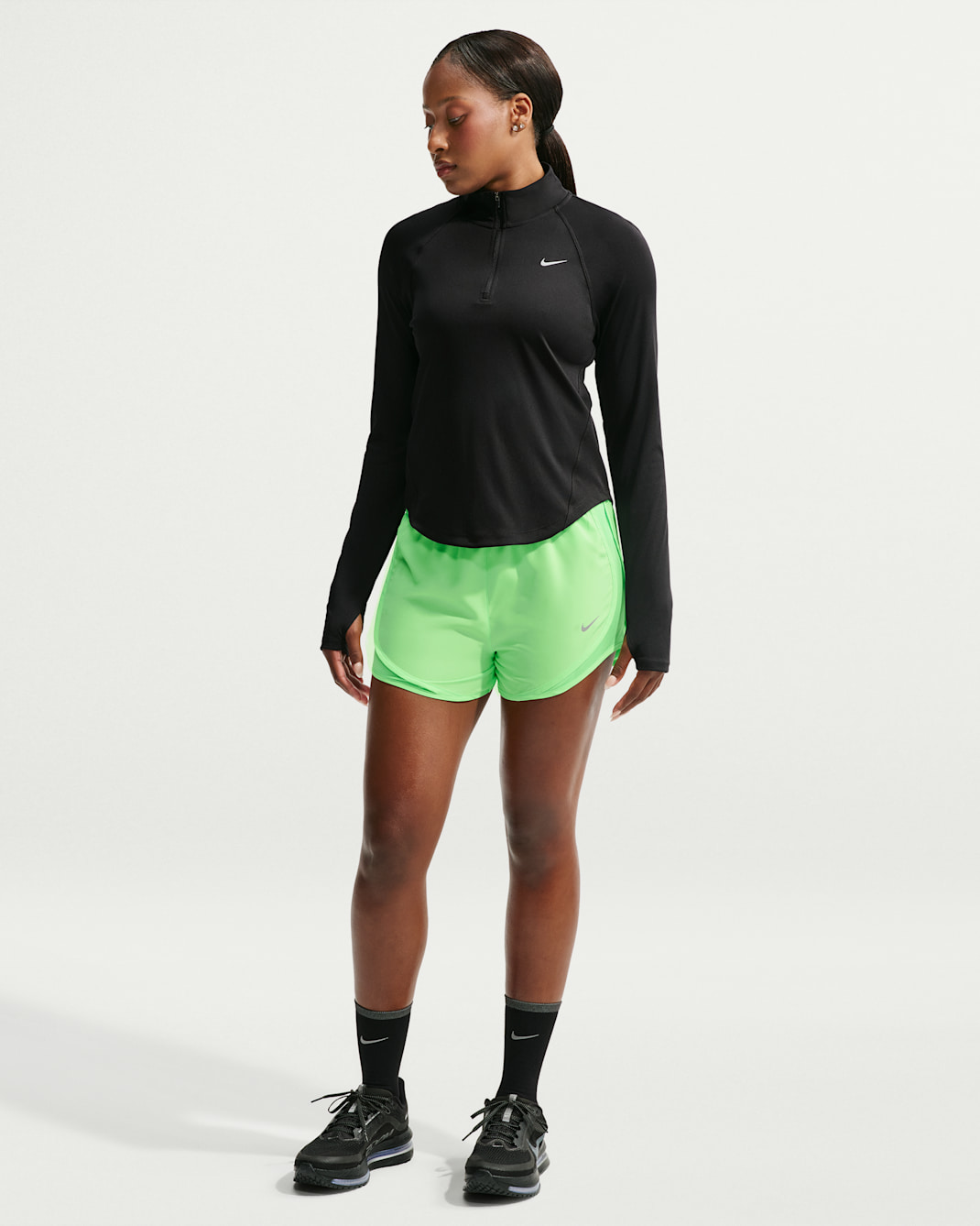 Nike Tempo Women's Dri-FIT Mid-Rise Brief-Lined Running Shorts - Illusion Green/Illusion Green/Illusion Green