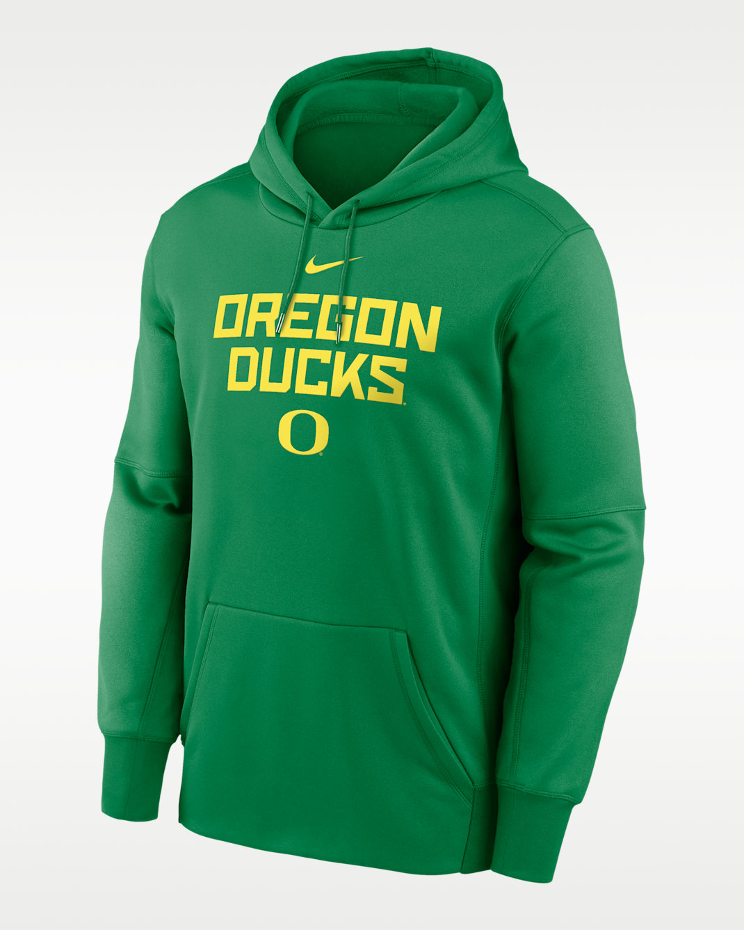 Oregon Team Stacked Men’s Nike Therma College Pullover Hoodie - Apple Green