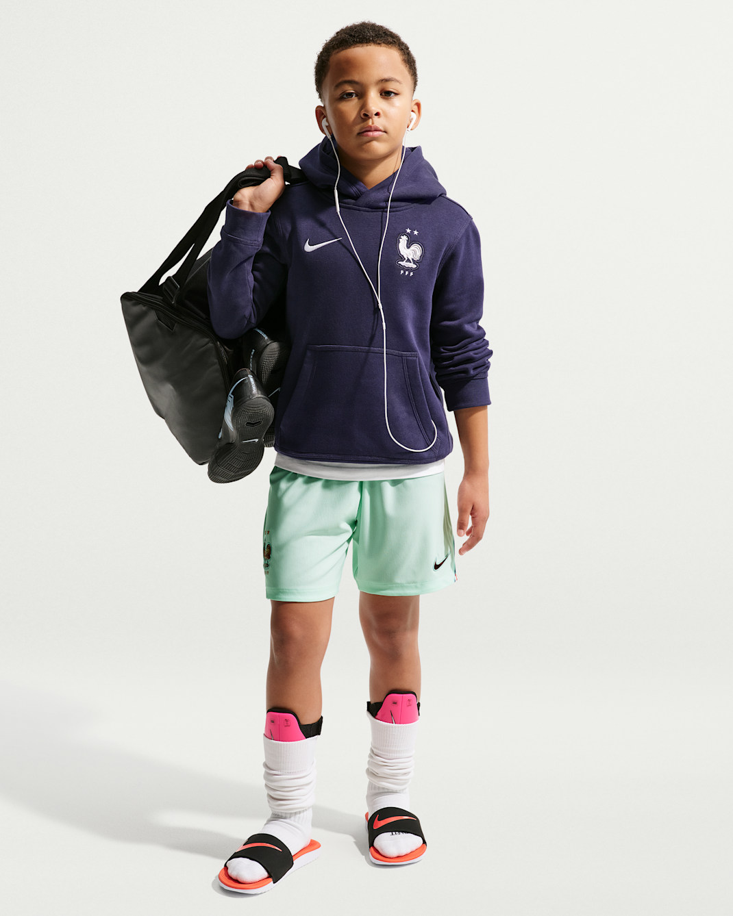 FFF 2026 Stadium Uit Nike Dri-FIT replica voetbalshorts voor kids - Igloo/Monarch/Monarch