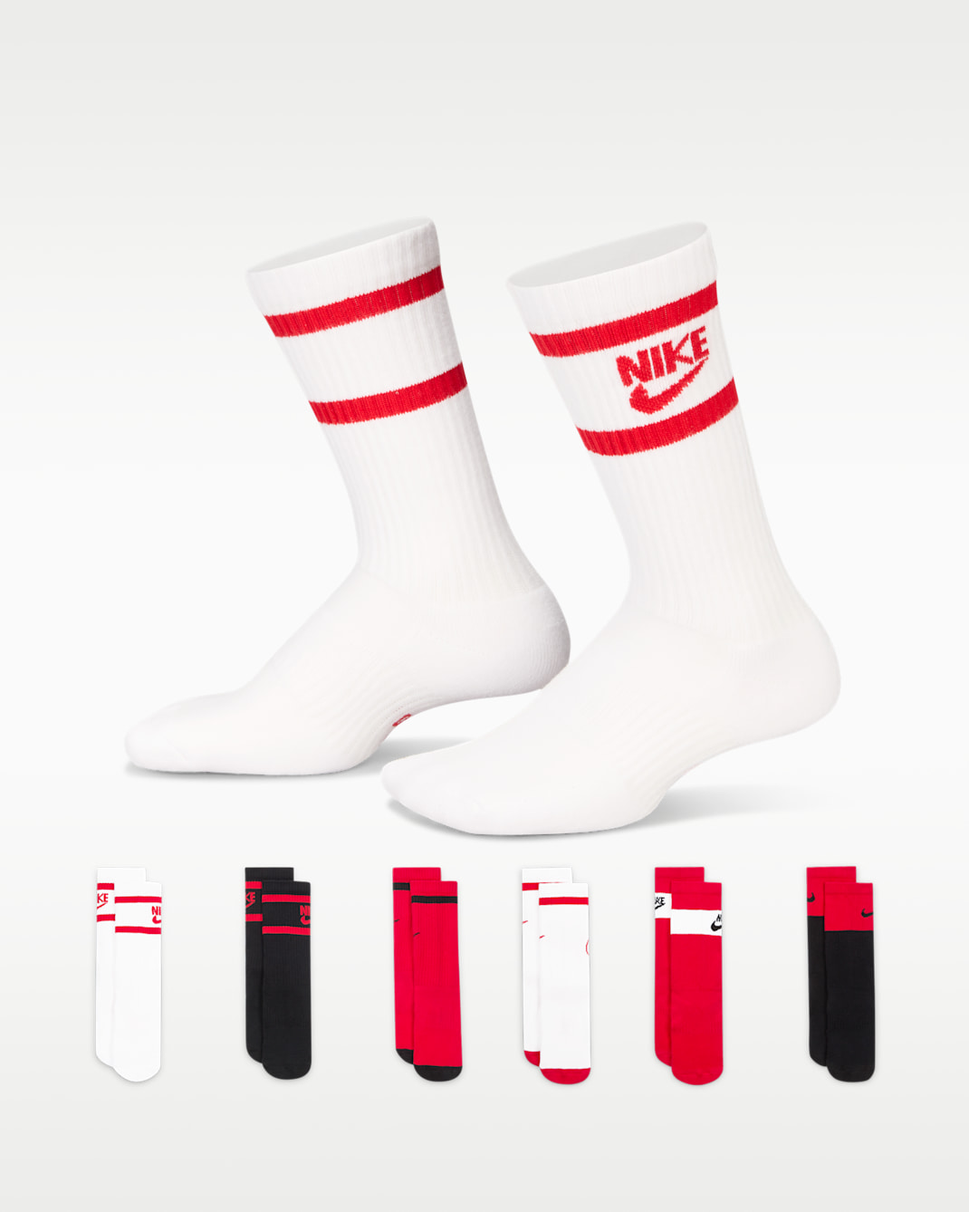 Calcetines largos con amortiguación para niños Nike Everyday (6 pares) - Multicolor