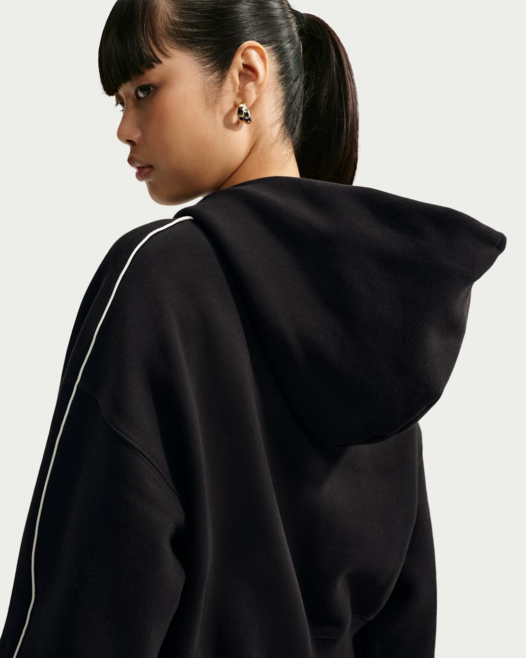Nike Studio Fleece Medium Weight Women's Oversized Full-Zip Cropped Hoodie
