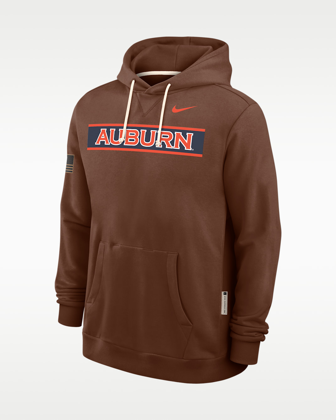 Auburn 2026 Military Appreciation Standard Issue Men's Nike Dri-FIT College Pullover Hoodie - Brown