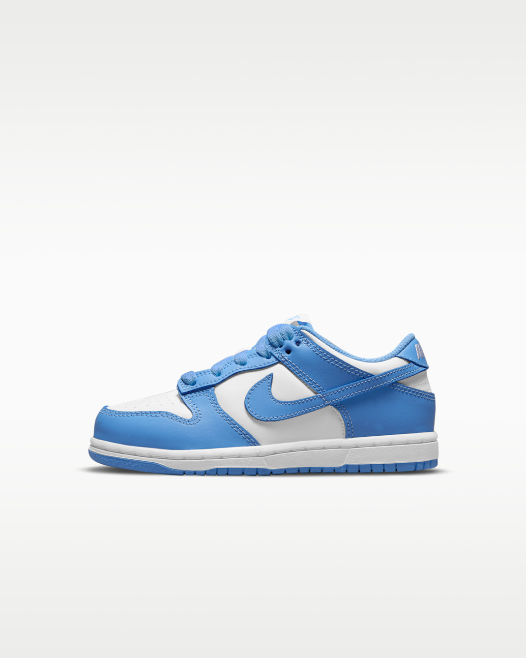 Tenis para niños de preescolar Nike Dunk Low - Blanco/Blanco/Azul universitario