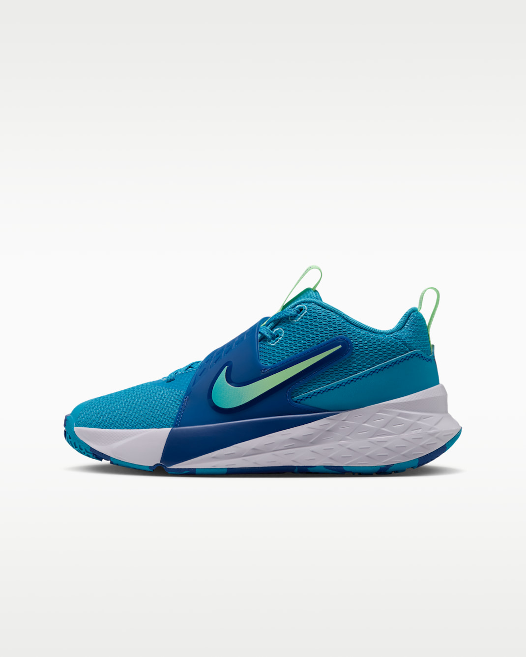 Nike Team Hustle D 12 Big Kids' Basketball Shoes - Current Blue/Game Royal/Barely Grape/Barely Volt