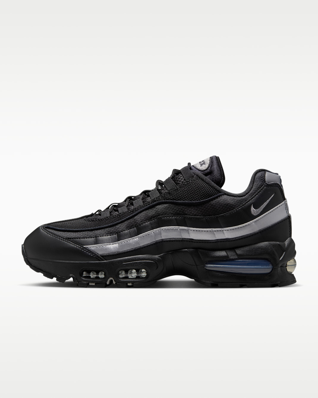 Nike Air Max 95 "Big Bubble" Men's Shoes with Reflective Accents - Black/Black/White/Metallic Silver
