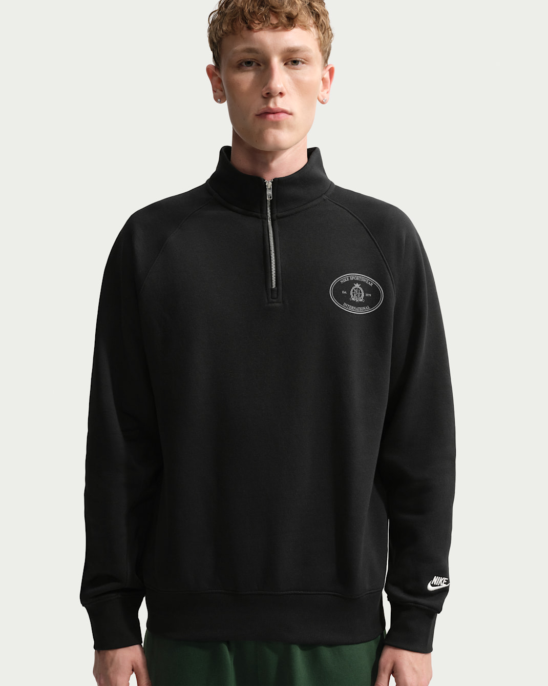 Nike Club Men's 1/2-Zip Fleece Top - Black/Black/Phantom