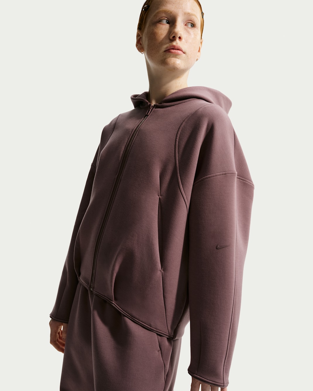 Sweat à capuche en maille Therma-FIT avec zip Nike MAVN pour fille - Tattoo/Noir/Tattoo