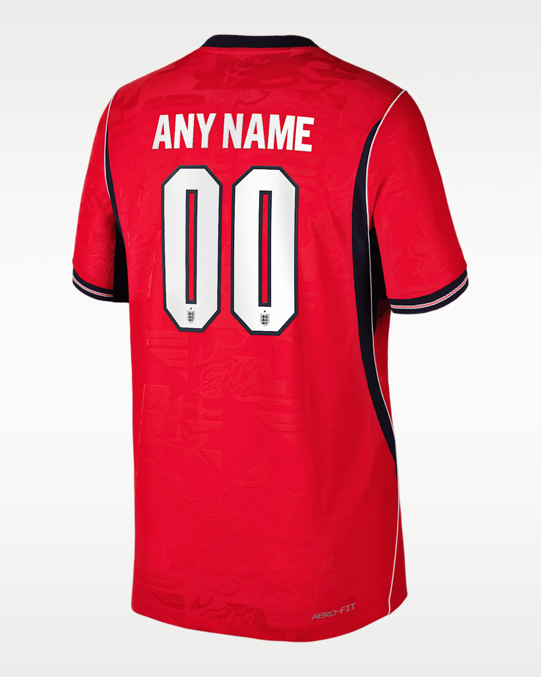 England 2026 Match Away Big Kids' Nike Aero-FIT Soccer Authentic Custom Jersey By You - Speed Red