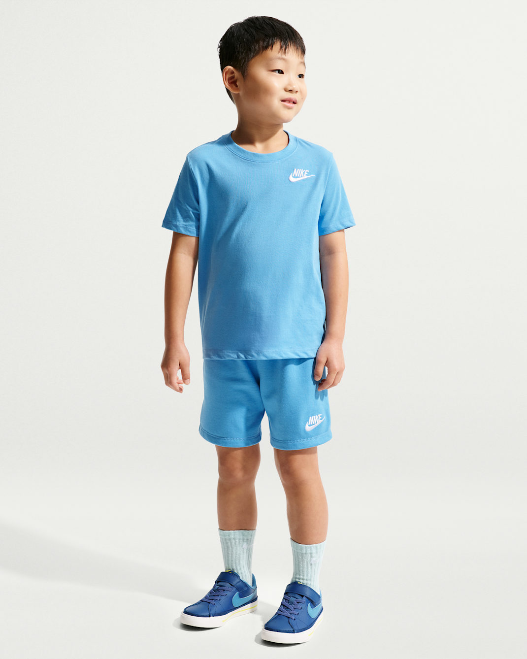 Nike Little Kids' Club 2-Piece Knit Shorts Set - Blue