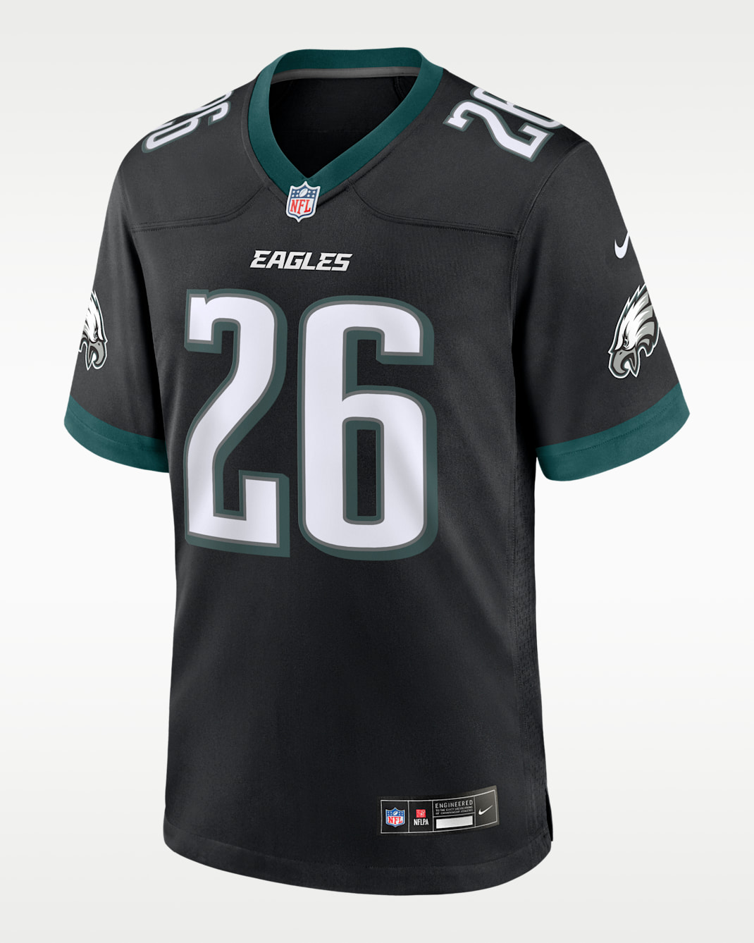 Jersey Nike de la NFL Game para hombre Saquon Barkley Philadelphia Eagles - Negro