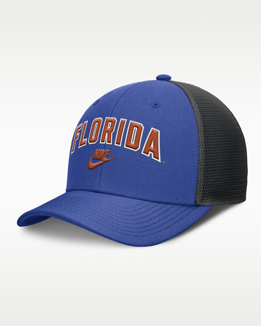 Florida Legacy Arch Rise Men's Nike Dri-FIT College Trucker Adjustable Hat - Royal