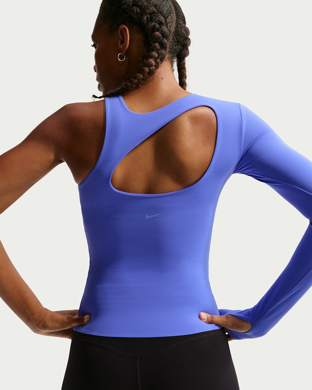 Nike Zenvy Women's Dri-FIT One-Sleeve Top - Sapphire/White/White