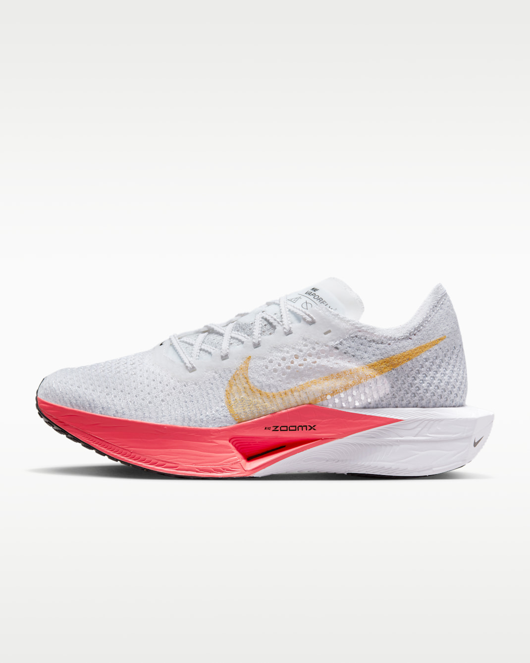 Nike Vaporfly 3 Women's Road Racing Shoes - White/Sea Coral/Pure Platinum/Topaz Gold
