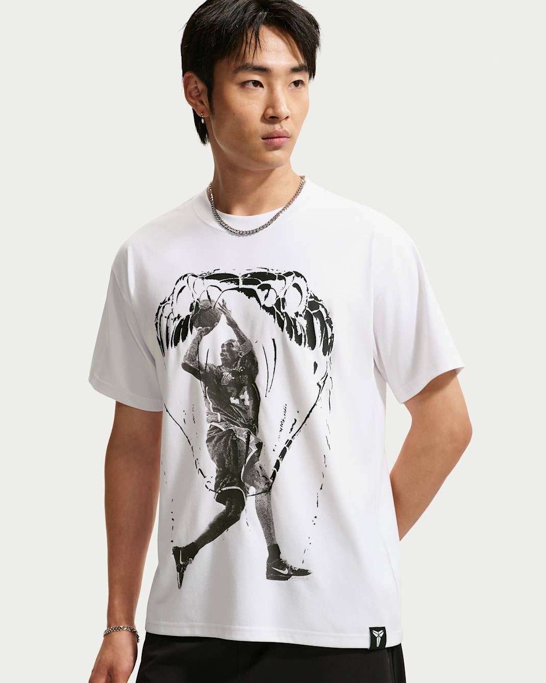 코비 남성 나이키 드라이 핏 농구 티셔츠 - 화이트