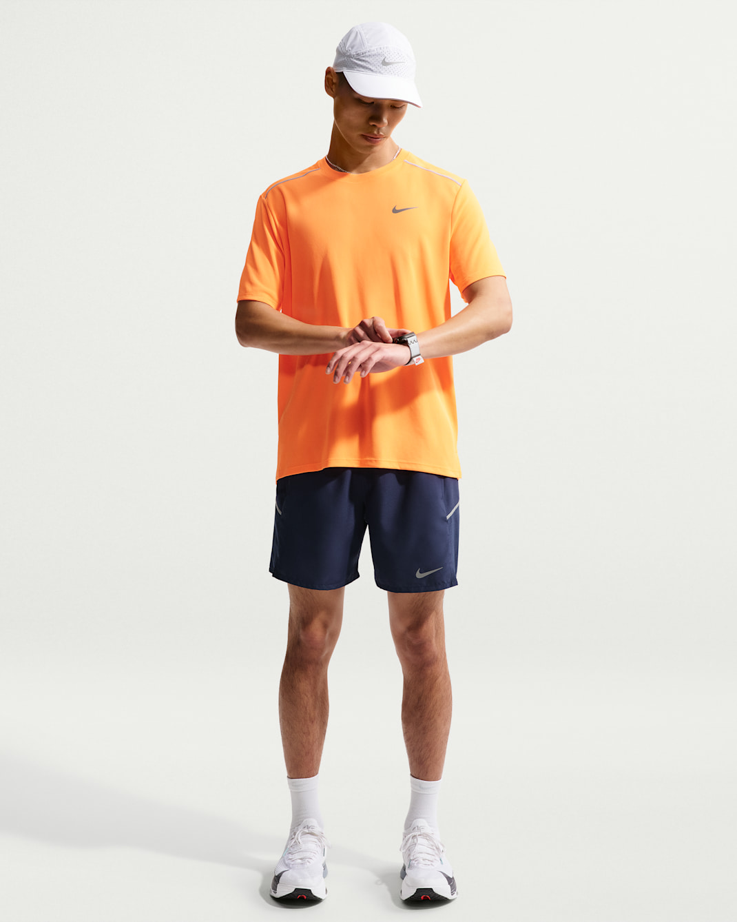 나이키 마일러 남성 드라이 핏 5인치 브리프 라인드 러닝 쇼츠 - 미드나이트 네이비/미드나이트 네이비