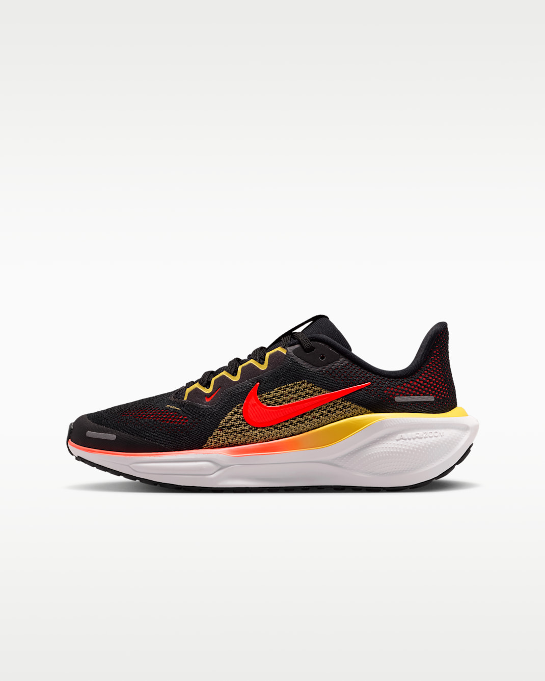 Nike Pegasus 41 Big Kids' Road Running Shoes - Black/Topaz Gold/Bright Crimson