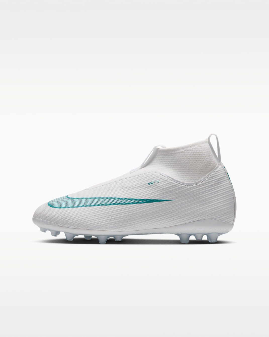 Nike Jr. Mercurial Superfly 11 Academy Older Kids' Artificial-Grass High-Top Football Boots - White/Dusty Cactus