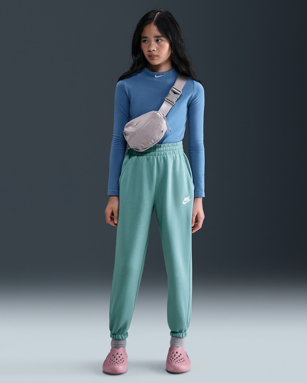 Pants holgados para niños talla grande Nike Sportswear Club Fleece - Cañón/Cañón/Blanco