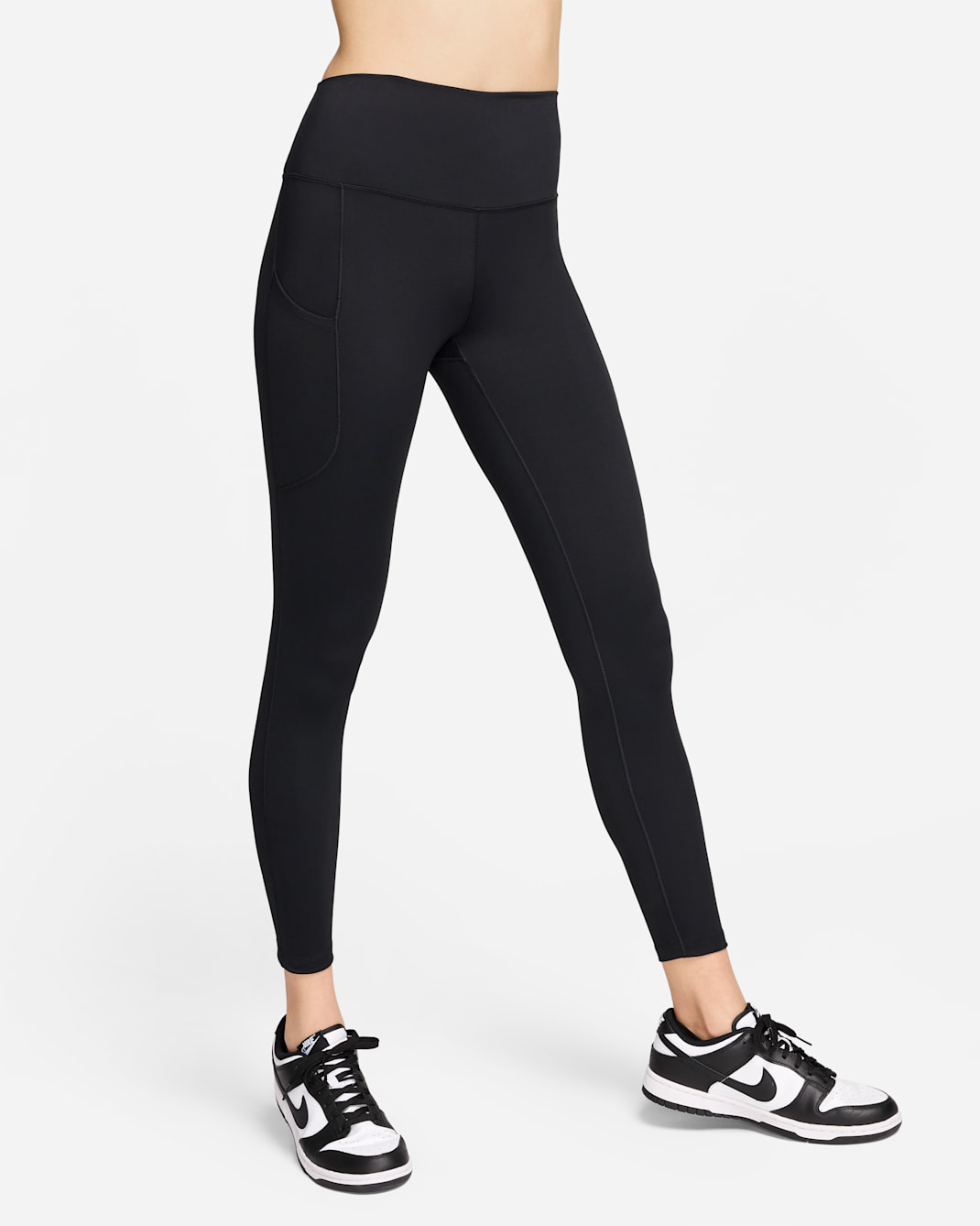 Leggings tiro alto de 7/8 con bolsillos para mujer Nike One - Negro/Negro