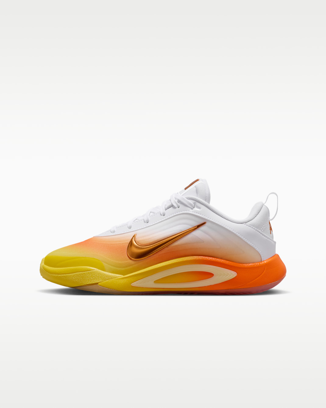 A'One SE A'ja Wilson Big Kids' Basketball Shoes - White/Chrome Yellow/Safety Orange