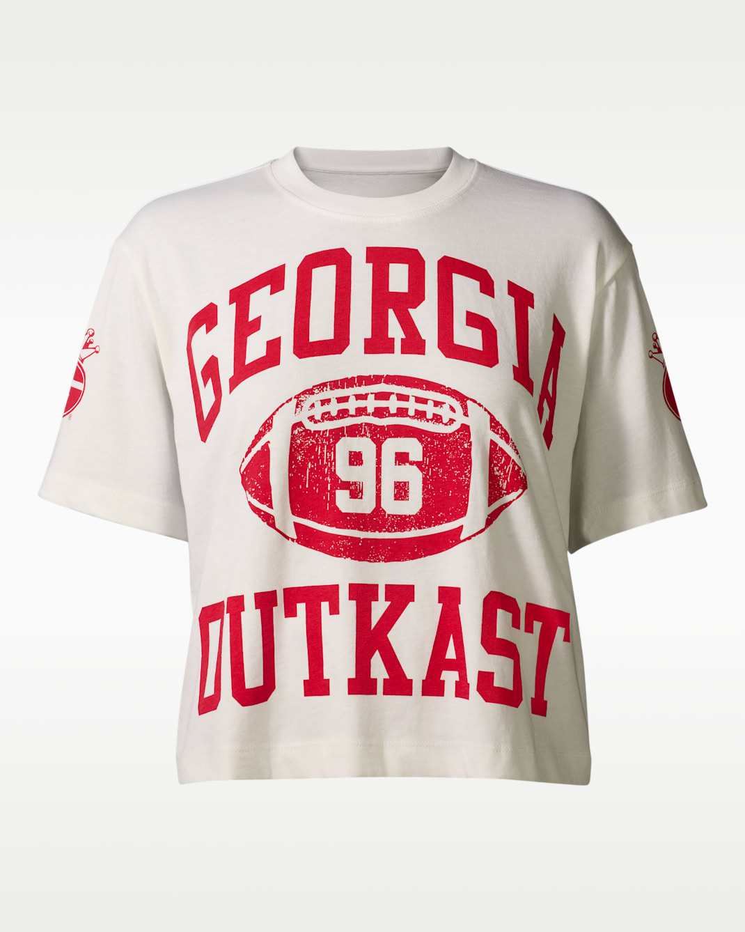 Womens Cropped 96 Football T-Shirt Nike x UGA x Outkast - Cream
