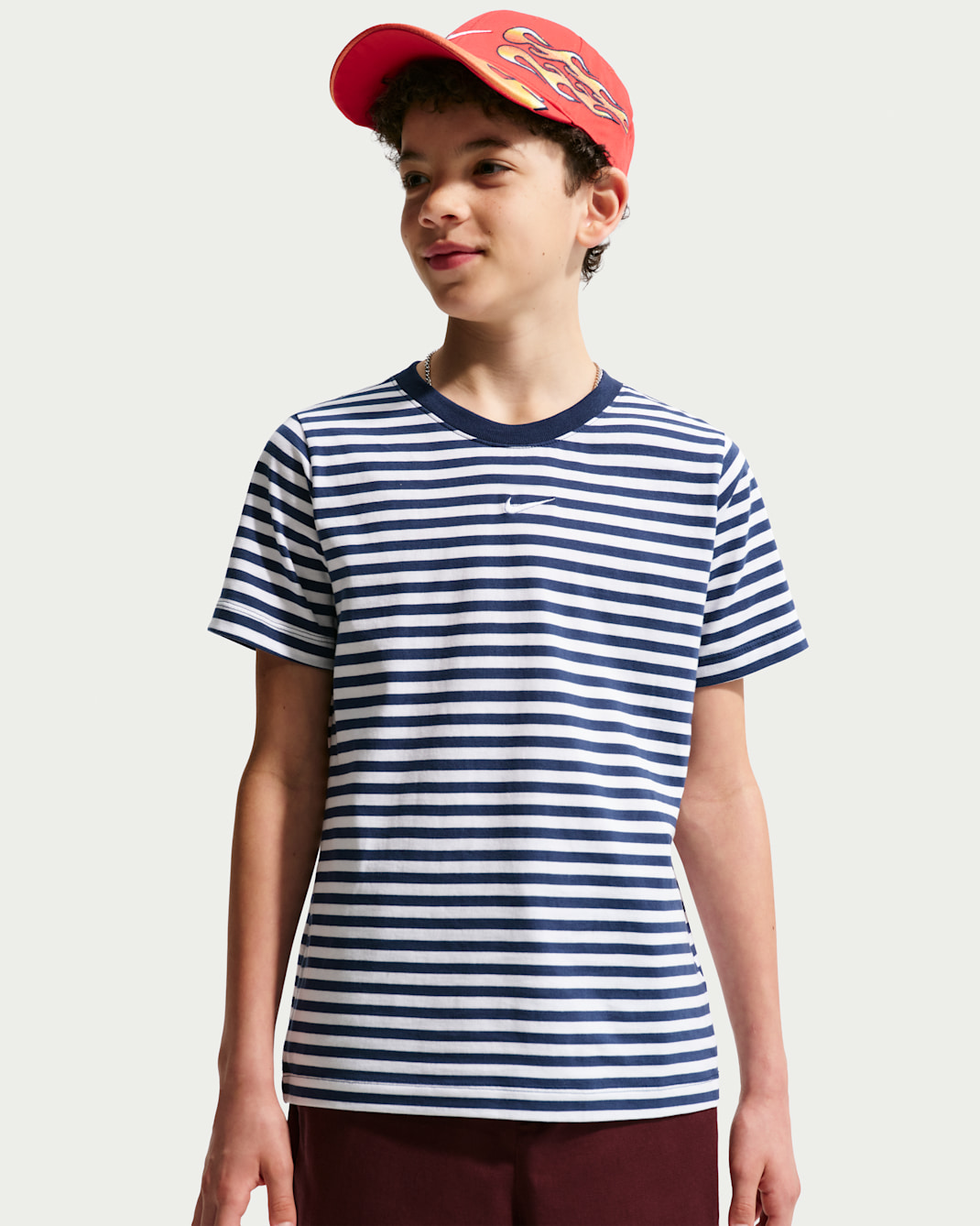 T-shirt Nike Sportswear pour ado - Midnight Navy/Blanc