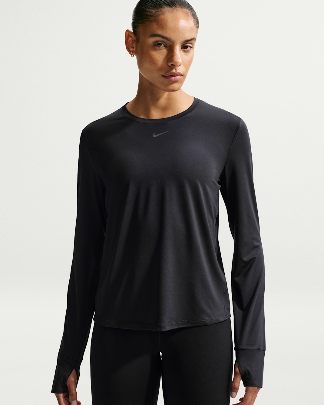 Playera de manga larga Dri-FIT para mujer Nike One Classic - Negro/Negro